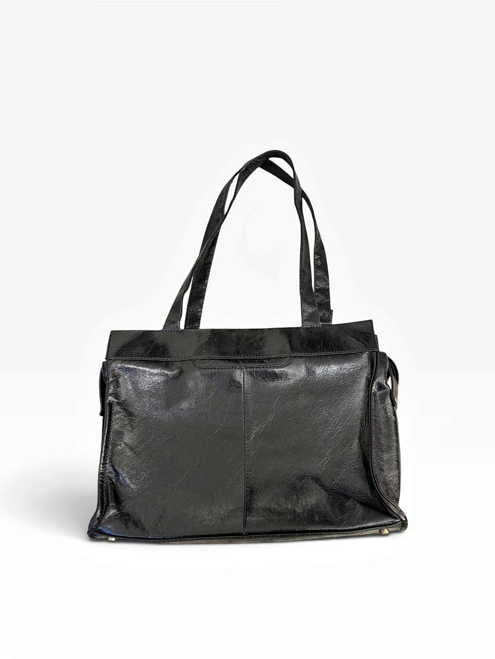 HOBO Vintage Hide Collection Affinity Bag Black Leather Double Handle Shoulder